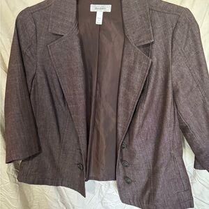 Dressbarn Women's Elegant Brown Blazer
